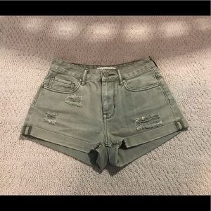 PacSun green denim shorts